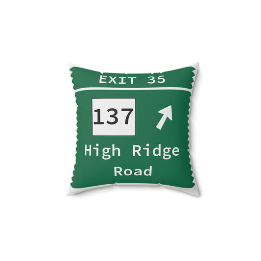 Vintage Merritt Parkway Exit 35 Sign Spun Polyester Square Pillow
