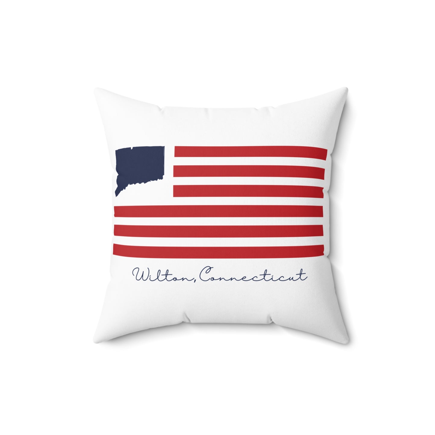 Wilton Connecticut Flag Spun Polyester Square Pillow