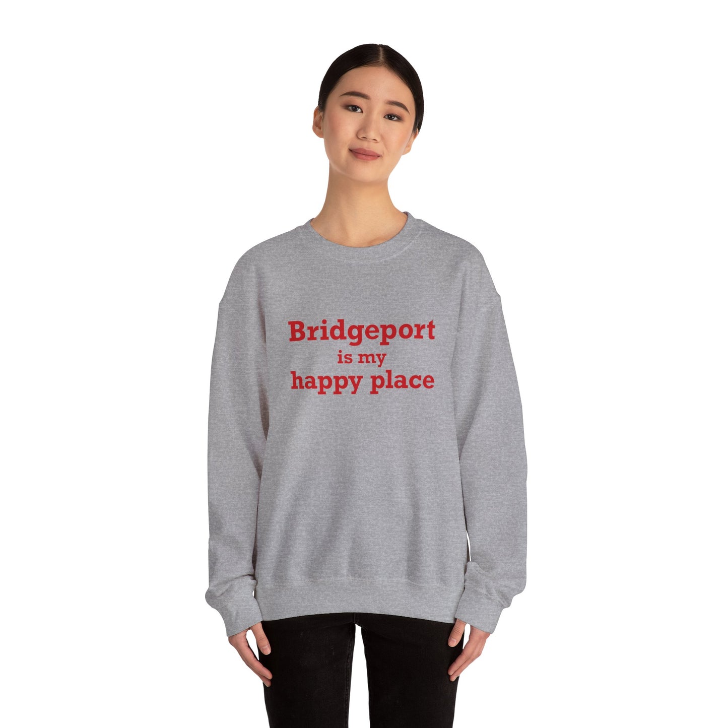 Bridgeport Is My Happy Place Unisex Heavy Blend™ Crewneck Sweatshirt