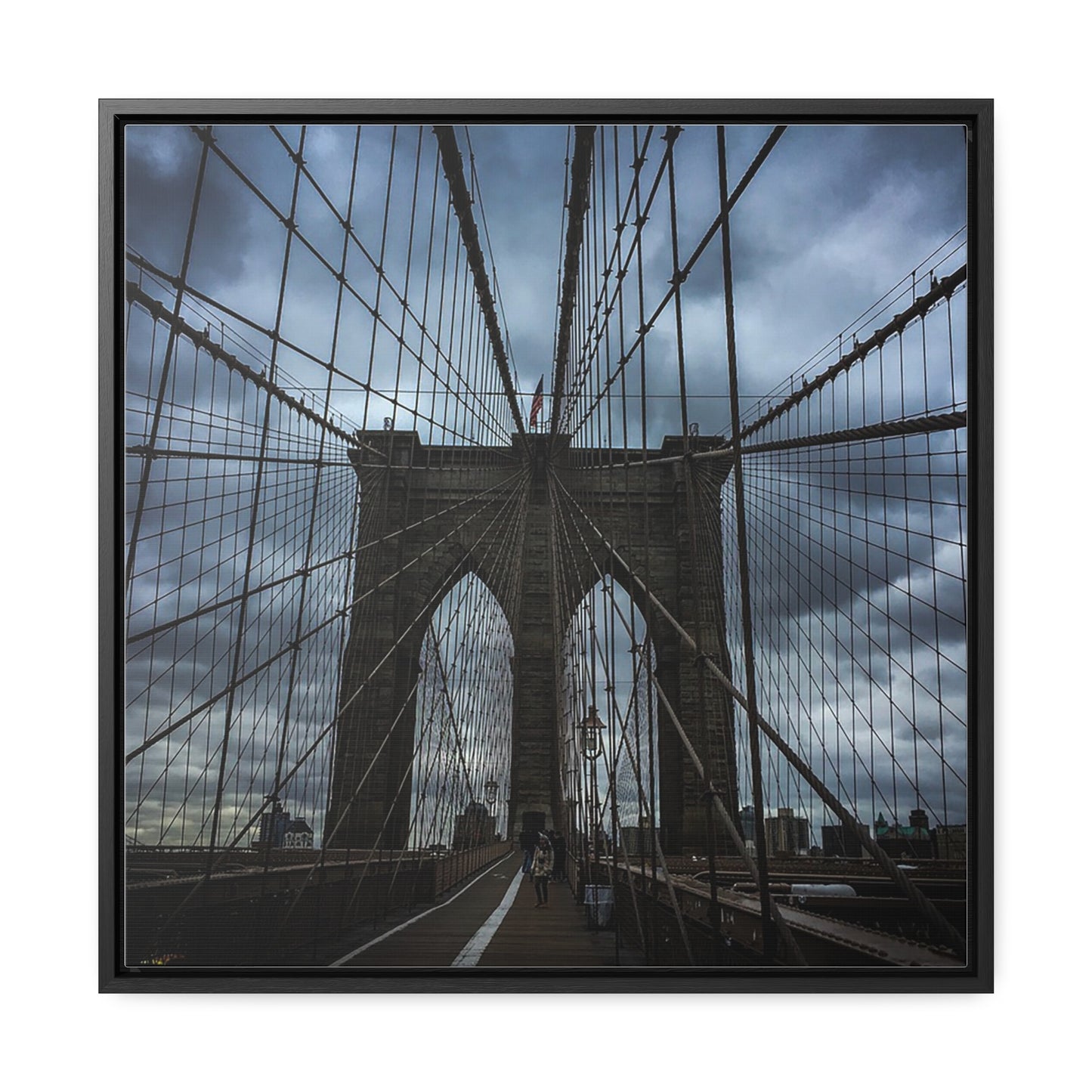 In the middle of the bridge Gallery Canvas Wraps, Square Frame