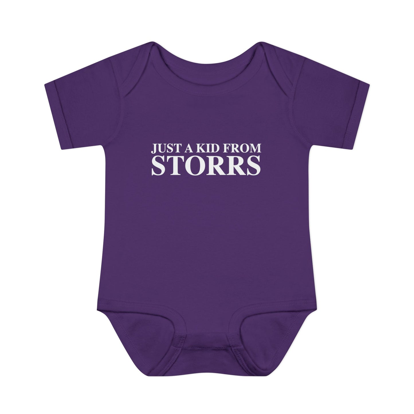 Just a kid from Storrs Infant Baby Rib Bodysuit