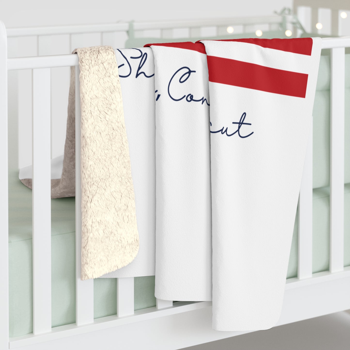 Shelton Connecticut Flag Sherpa Fleece Blanket