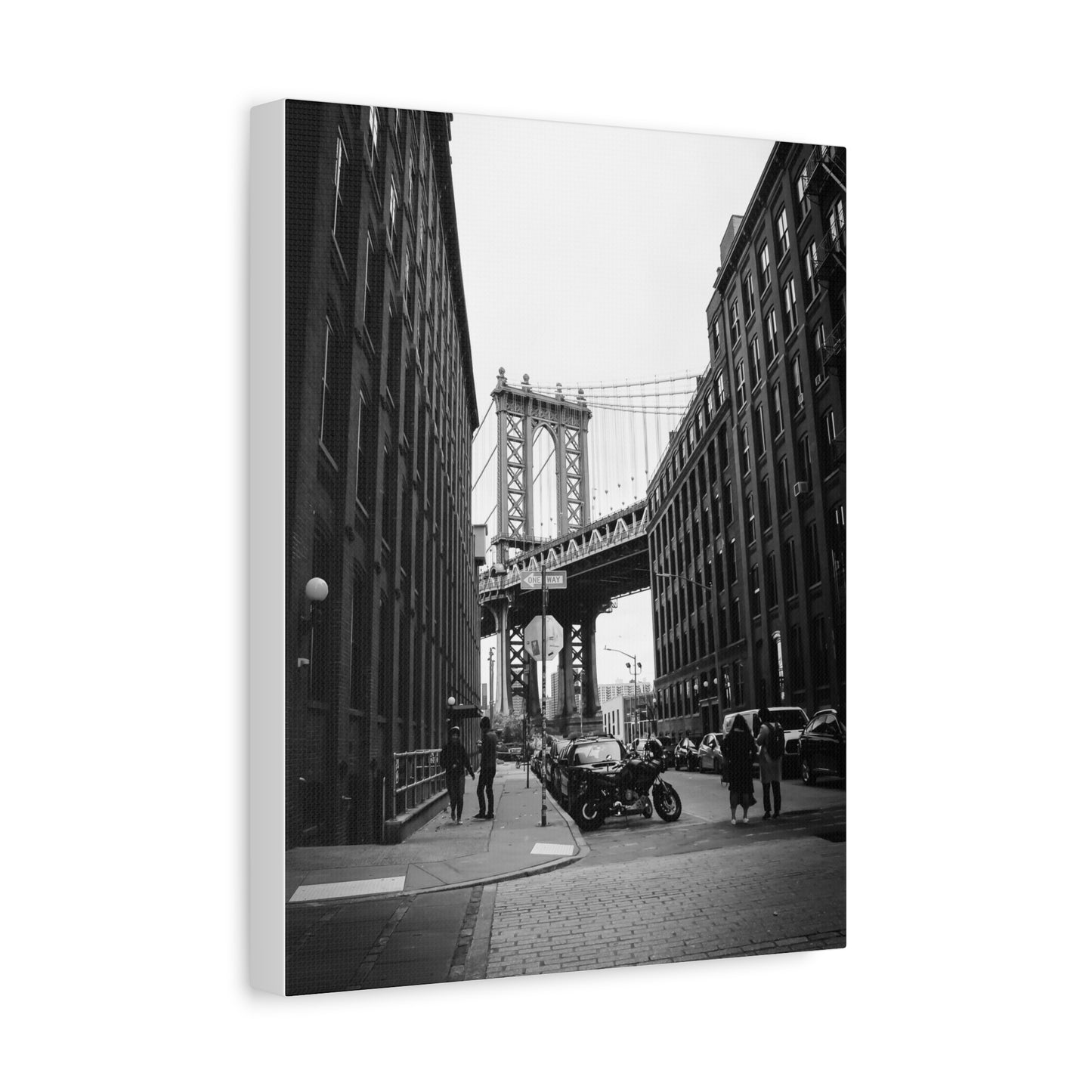 Manhattan Bridge Black and White Matte Canvas, Stretched, 1.25"