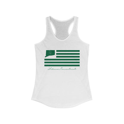 Lebanon Connecticut St. Patrick’s Day Flag Women's Ideal Racerback Tank Top