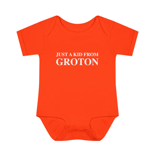Just a kid from Groton Infant Baby Rib Bodysuit