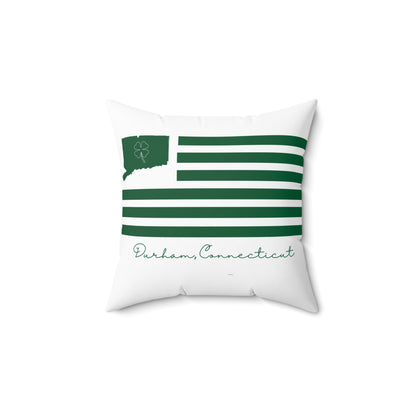 Durham Connecticut St. Patrick’s Day Flag Spun Polyester Square Pillow