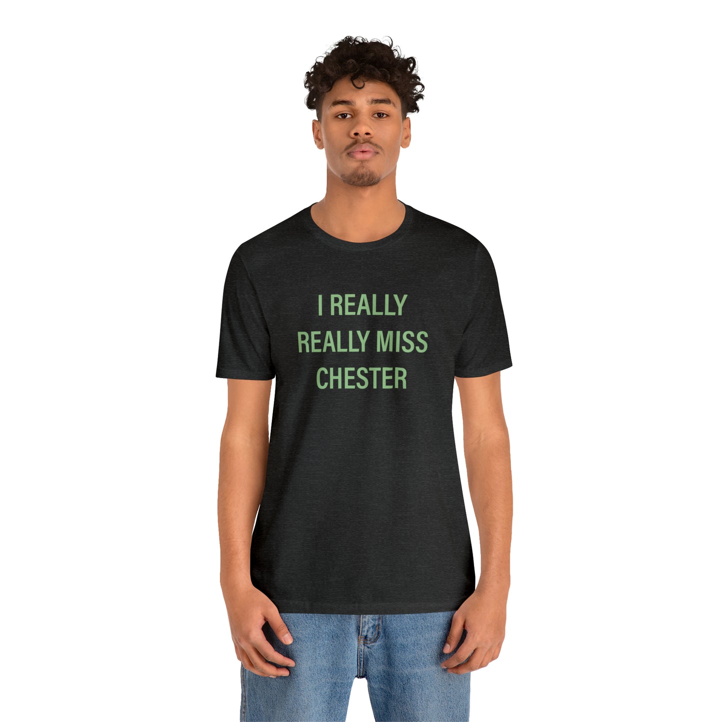 I Really Really Miss Chester Unisex Jersey Short Sleeve T-Shirt (green)