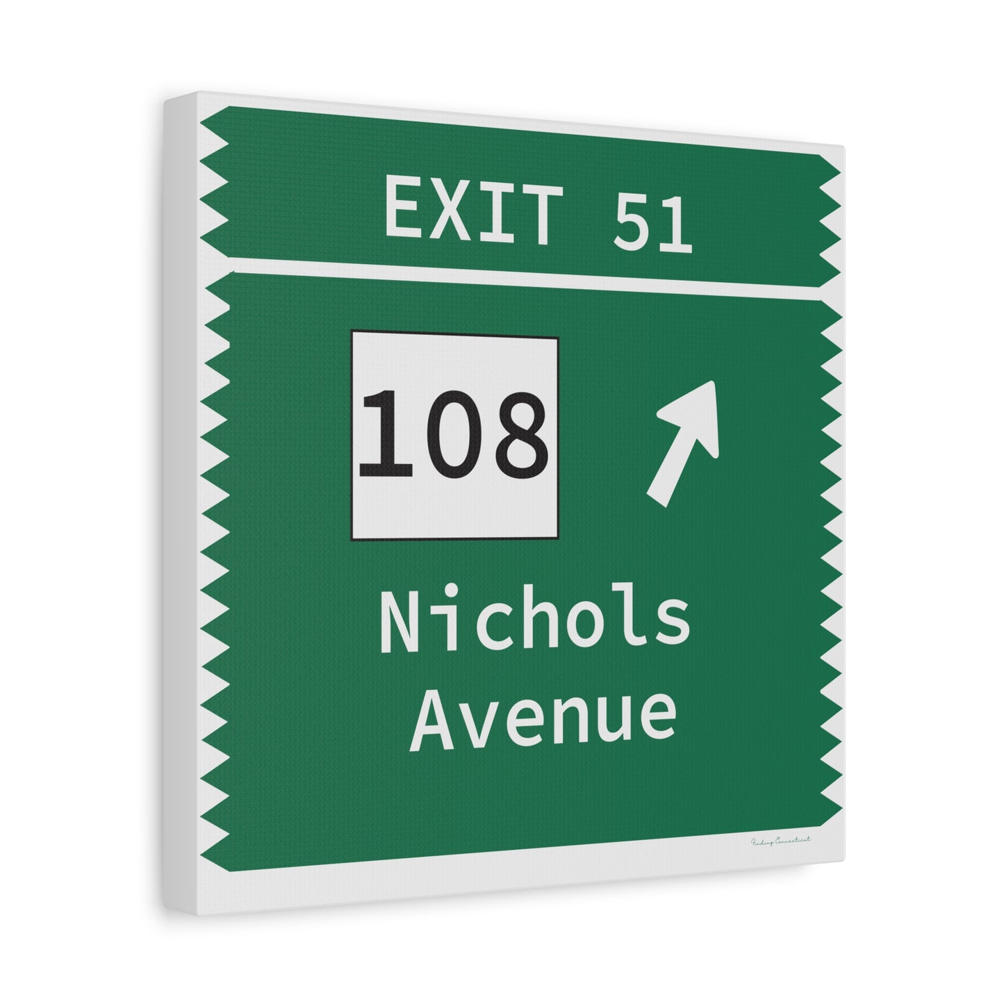 Vintage Merritt Parkway Exit 51 Sign Matte Canvas, Stretched, 1.25"