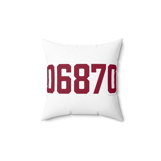 06870 - Greenwich Connecticut Zip Code Spun Polyester Square Pillow