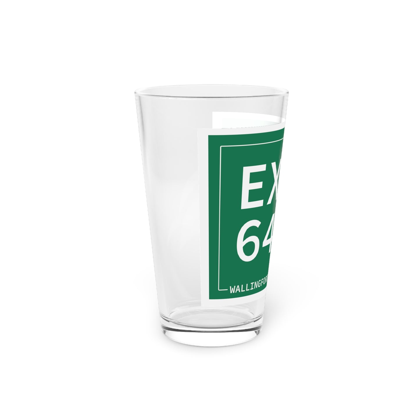 Vintage Exit 64 WCP Sign Pint Glass, 16oz
