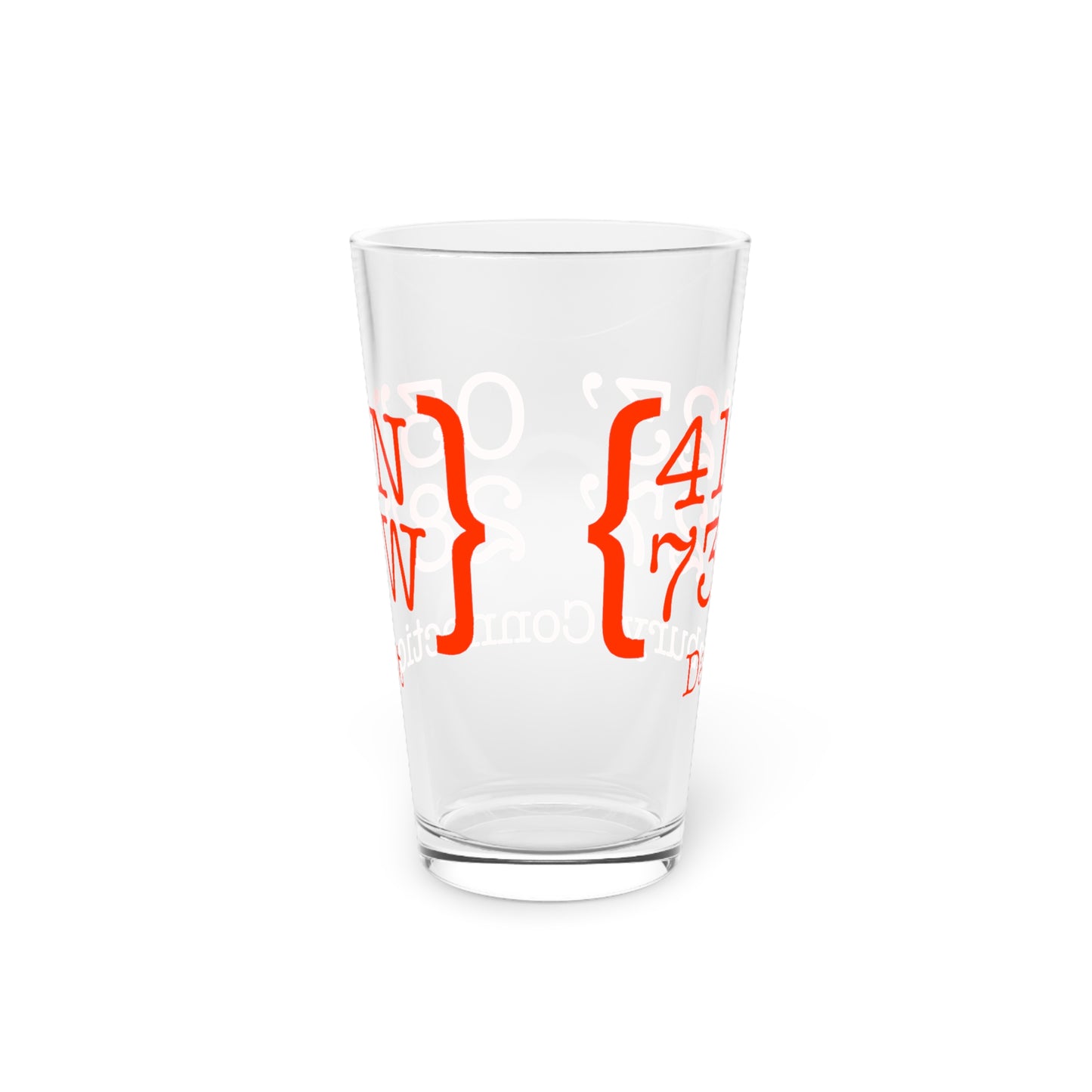 Danbury Coordinates Pint Glass, 16oz