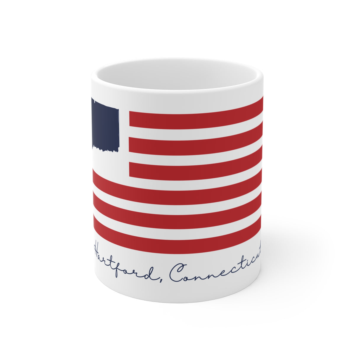 Hartford Connecticut Flag Red, White & Blue Mug 11oz
