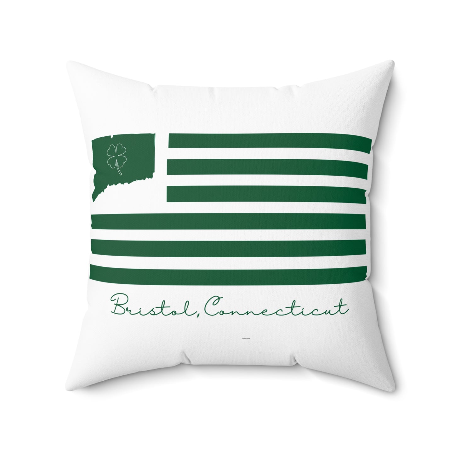 Bristol Connecticut St. Patrick’s Day Flag Spun Polyester Square Pillow