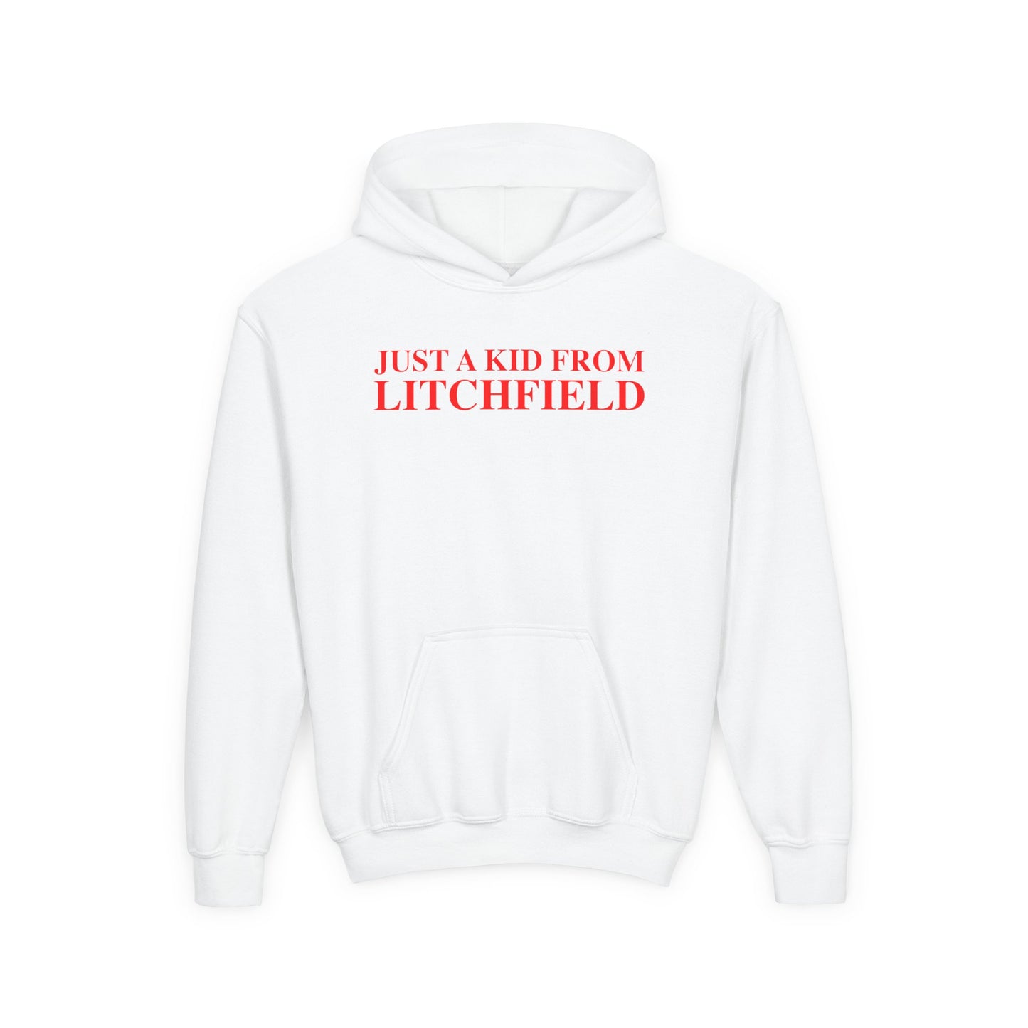 Just a kid from Litchfield Youth Heavy Blend Hooded Sweatshirt