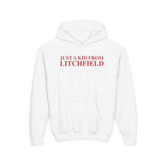 Just a kid from Litchfield Youth Heavy Blend Hooded Sweatshirt