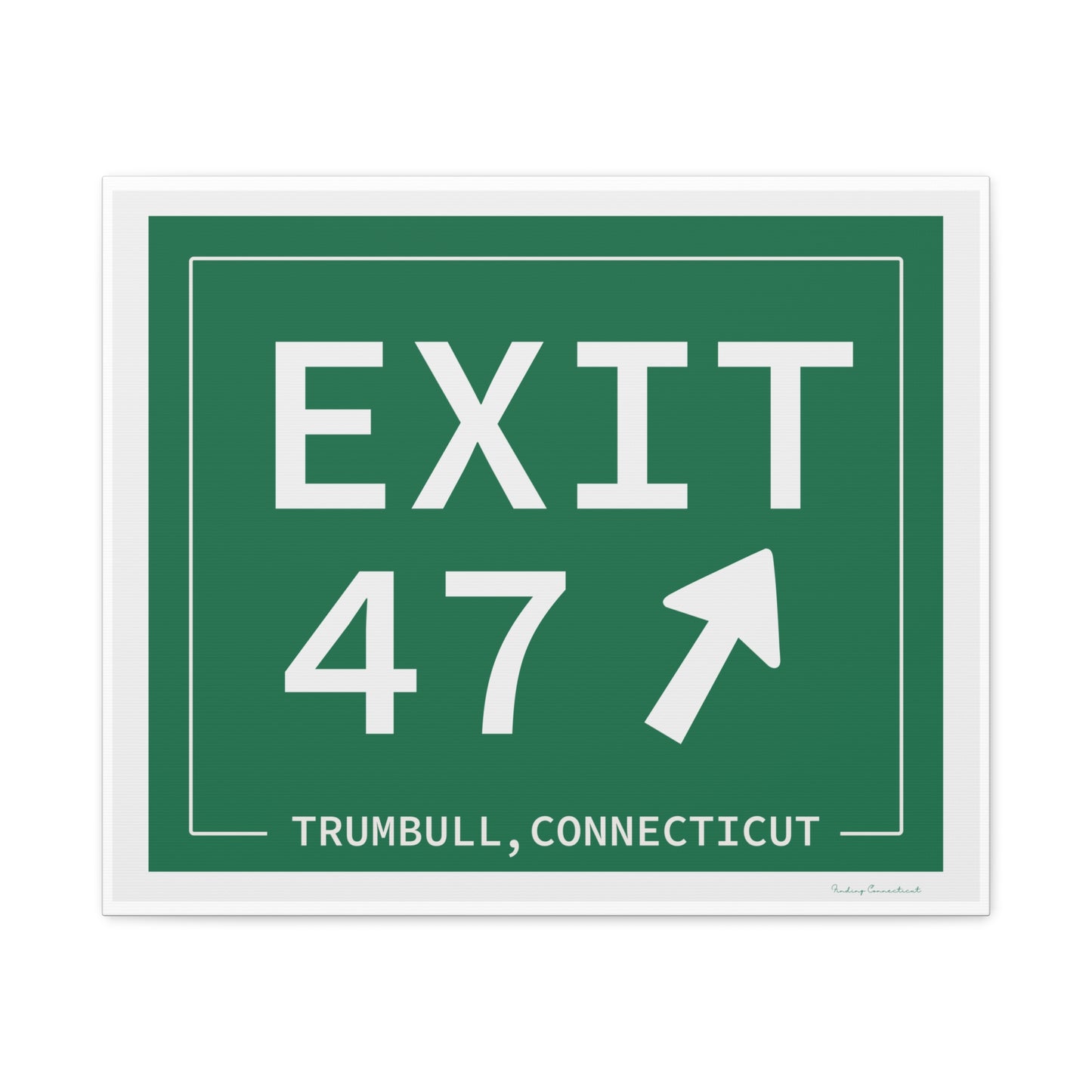 Vintage Exit 47 Merritt Parkway Sign Matte Canvas, Stretched, 1.25"