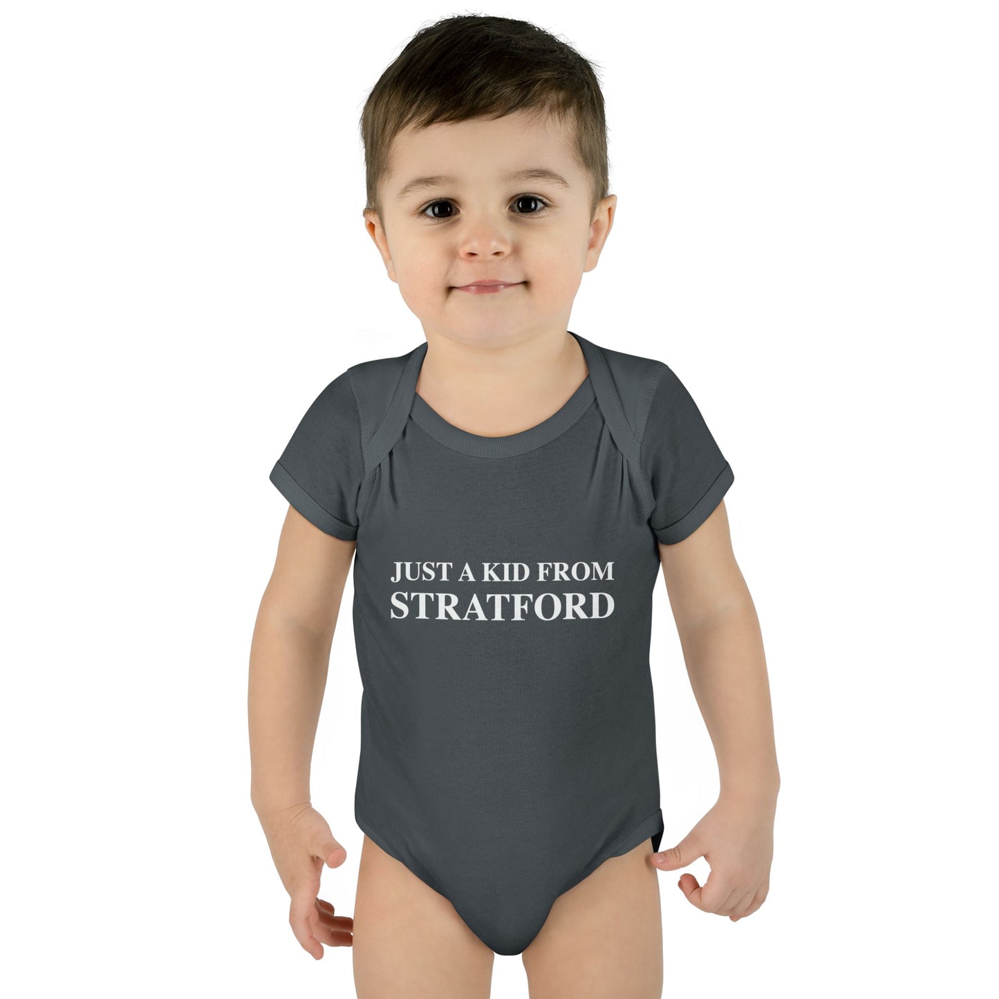 Just a kid from Stratford Infant Baby Rib Bodysuit