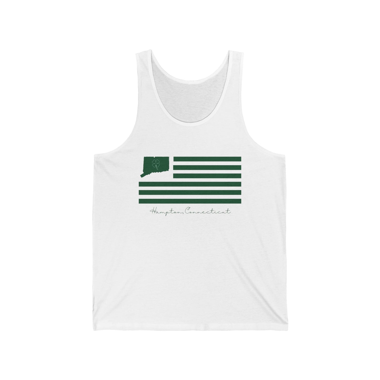 Hampton Connecticut St. Patrick’s Day Flag Unisex Jersey Tank Top