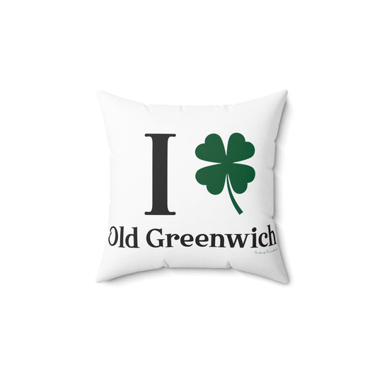 I Clover Old Greenwich Spun Polyester Square Pillow