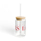 41 Tilt Lake Hills Glass Can with Straw and Lid, 16oz
