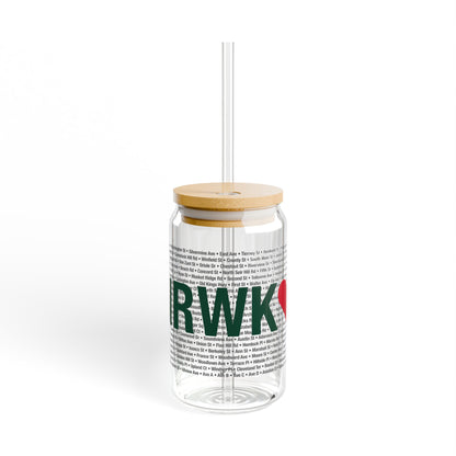 Norwalk Love Glass Can with Straw and Lid, 16oz