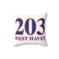 203 West Haven Red White & Blue Spun Polyester Square Pillow