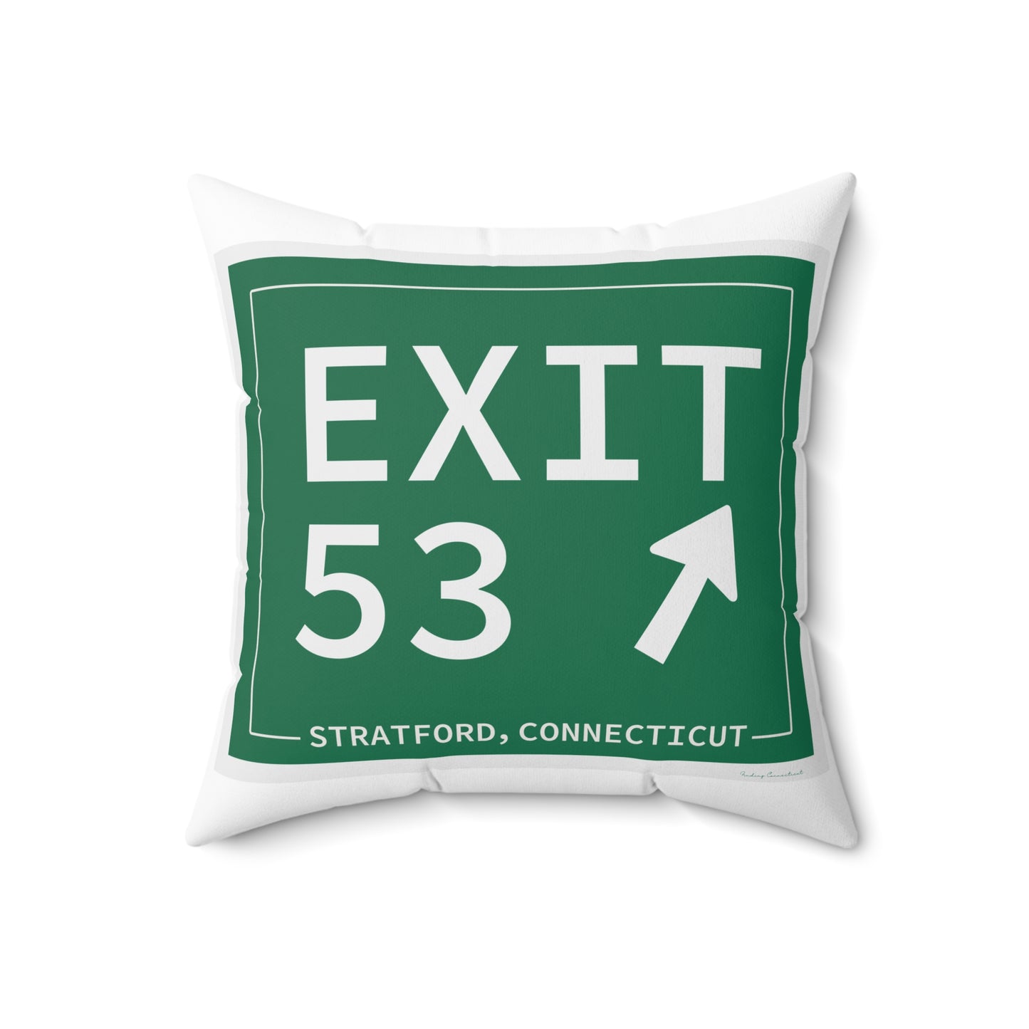Vintage Exit 53  Merritt Parkway Sign Spun Polyester Square Pillow