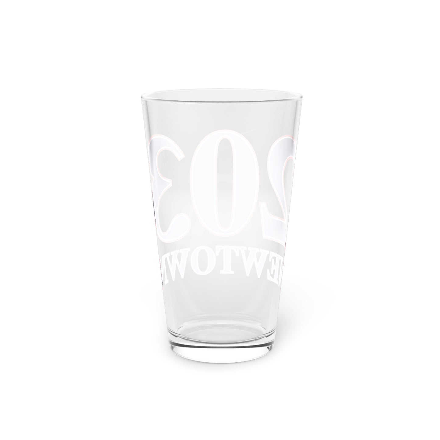203 Newtown Red, White & Blue Pint Glass, 16oz