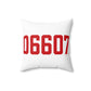 06607 Bridgeport Connecticut Zip Code Spun Polyester Square Pillow