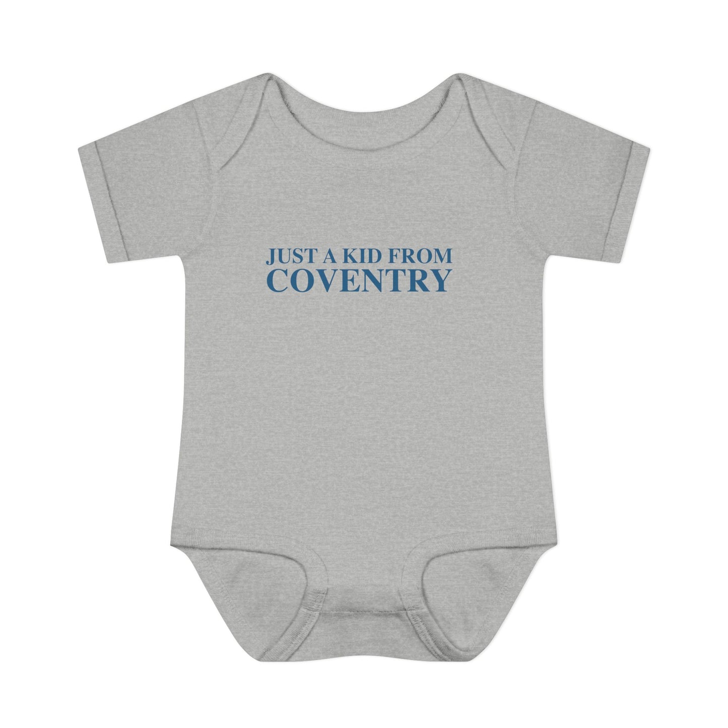 Just a kid from Coventry Infant Baby Rib Bodysuit