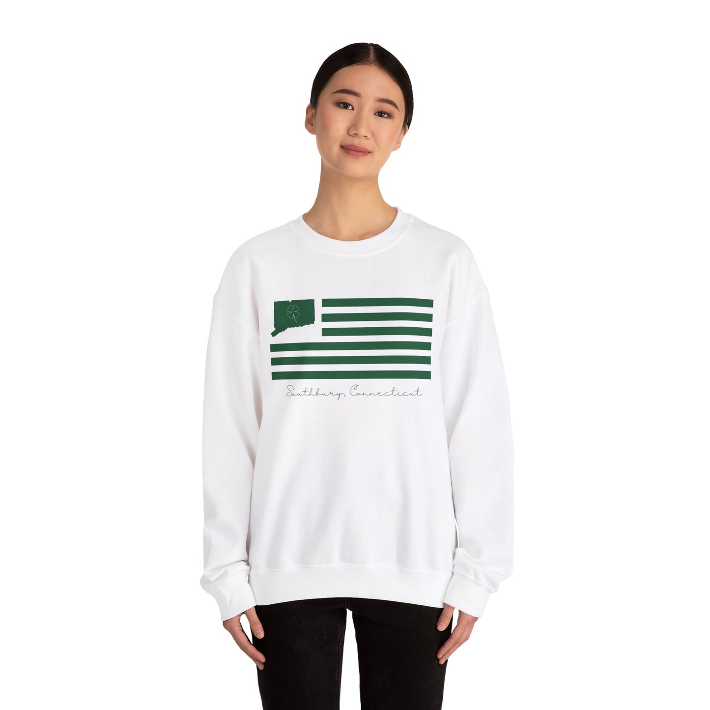 Southbury Connecticut St Patrick’s Day Flag Unisex Heavy Blend™ Crewneck Sweatshirt