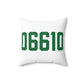 06610  Bridgeport Connecticut Zip Code Spun Polyester Square Pillow