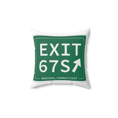Vintage Exit 67S WCP Sign Spun Polyester Square Pillow