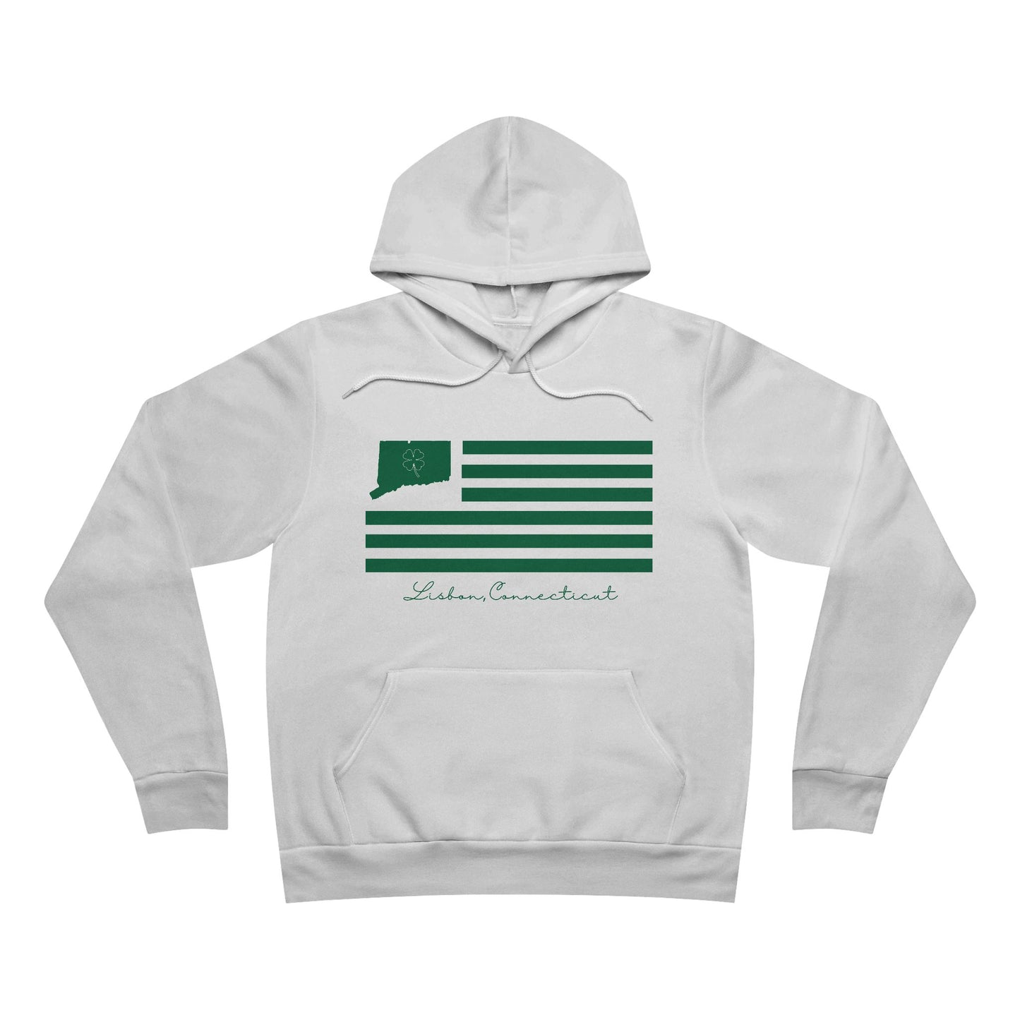 Lisbon Connecticut St. Patrick’s Day Flag Unisex Sponge Fleece Pullover Hoodie