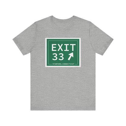 Vintage Exit 33 Merritt Parkway Sign Unisex Jersey Short Sleeve T-Shirt