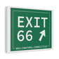Vintage Exit 66 WCP Sign Matte Canvas, Stretched, 1.25"