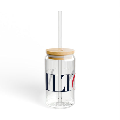 41 Tilt Wilton Glass Can with Straw and Lid, 16oz