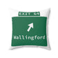 Vintage WCP Exit 64 Sign Spun Polyester Square Pillow