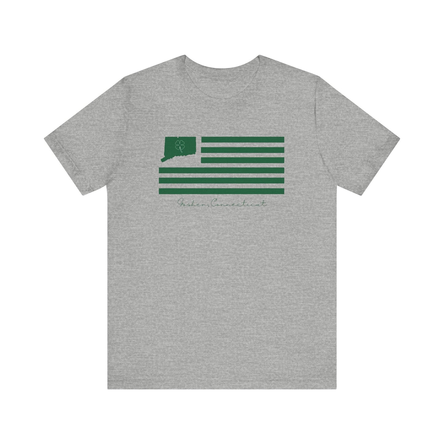 Goshen Connecticut St. Patrick’s Day Flag Unisex Jersey Short Sleeve T-Shirt