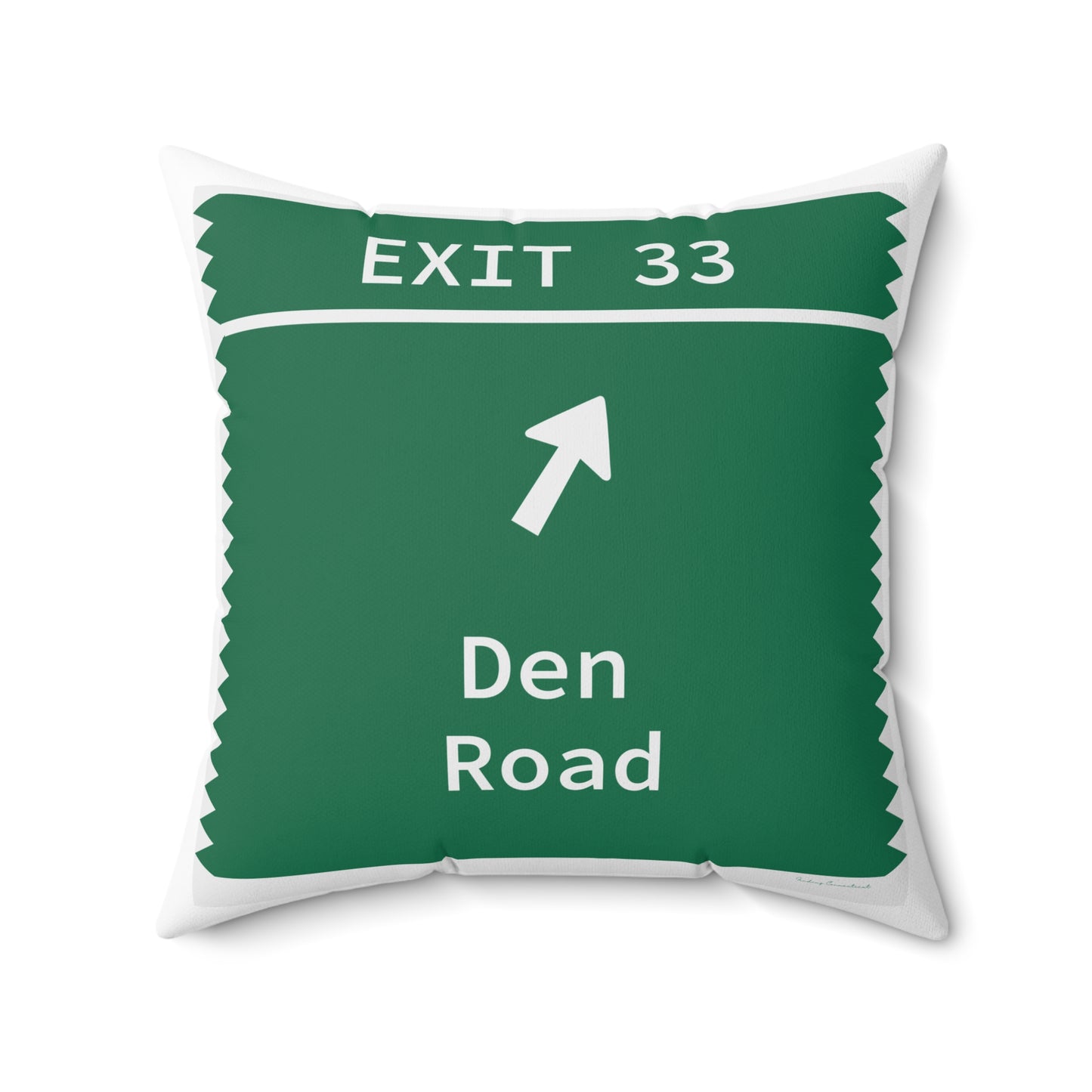 Vintage Merritt Parkway Exit 33 Sign Spun Polyester Square Pillow