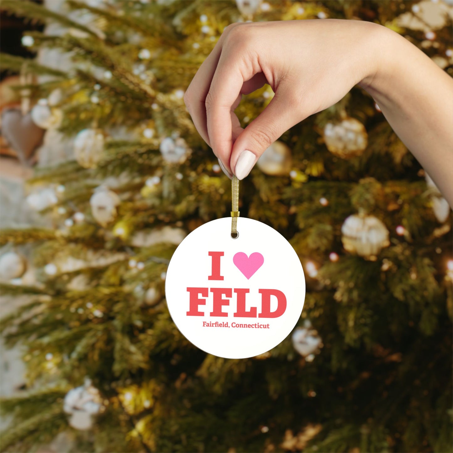 I Heart FFLD Glass Ornaments