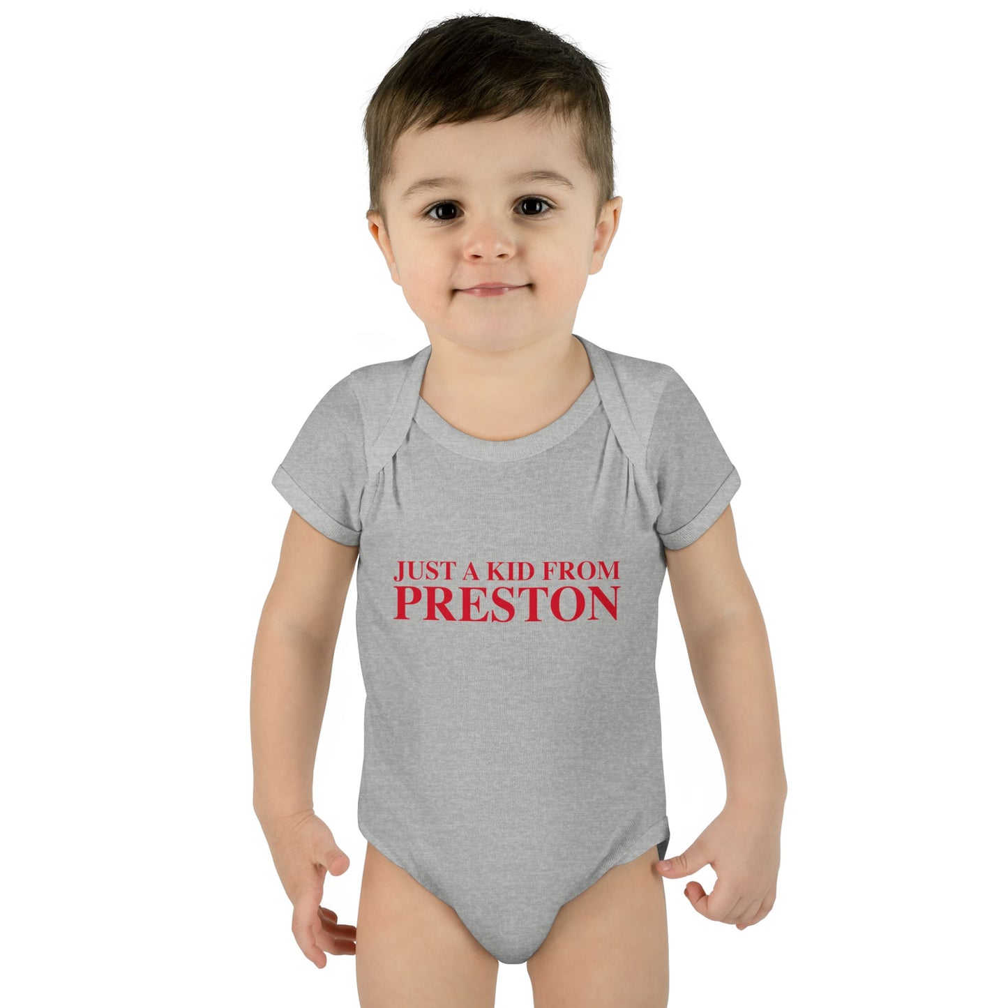Just a kid from Preston Infant Baby Rib Bodysuit