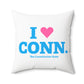 I Heart CONN. Spun Polyester Square Pillow