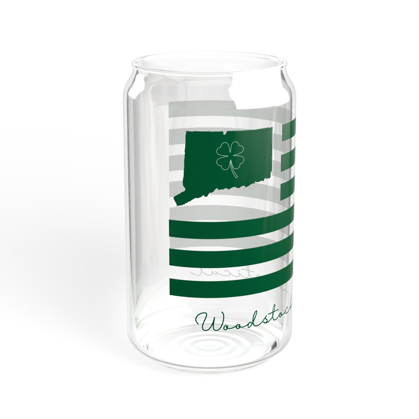 Woodstock Connecticut St. Patrick’s Day Flag Sipper Glass, 16oz