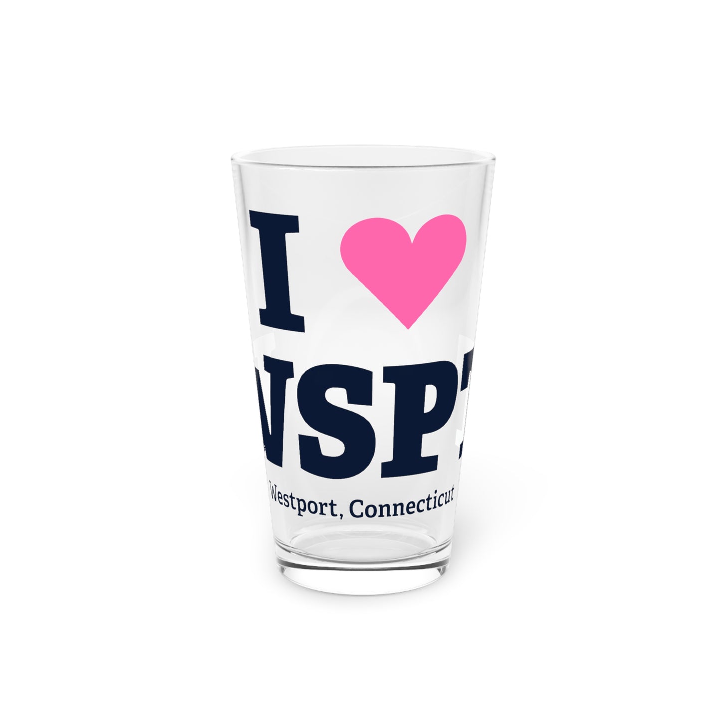 I Heart WSPT Pint Glass, 16oz