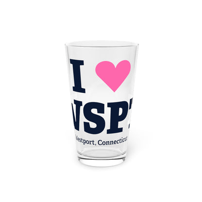 I Heart WSPT Pint Glass, 16oz