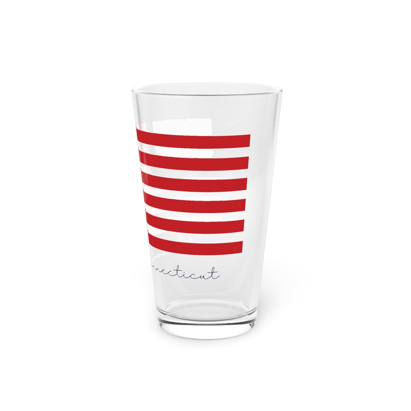 Newtown Connecticut Flag Pint Glass, 16oz