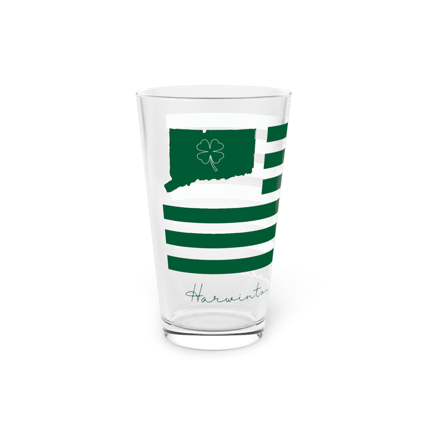 Harwinton Connecticut St. Patrick’s Day Flag Pint Glass, 16oz