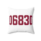 06830 - Greenwich Connecticut Zip Code  Spun Polyester Square Pillow