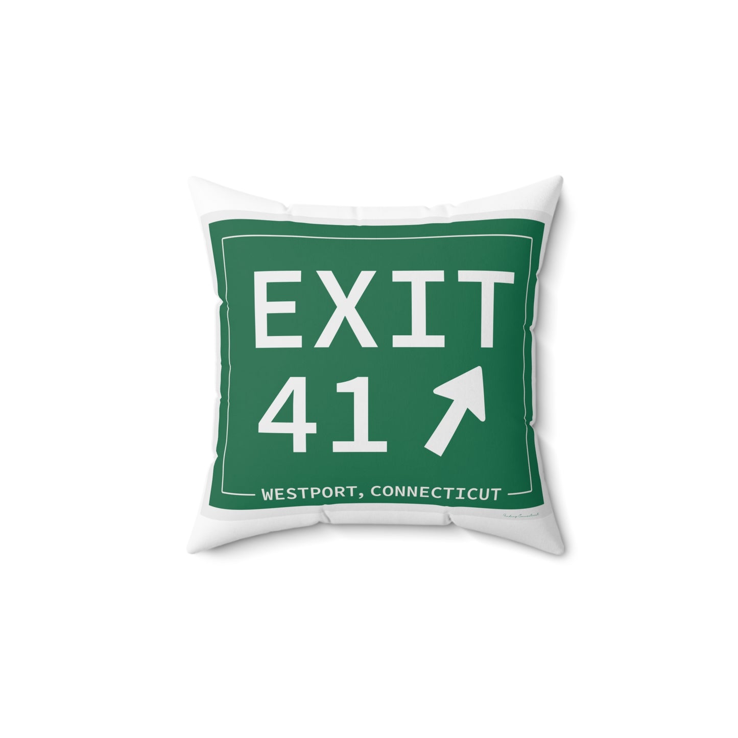 Vintage Exit 41 Merritt Parkway Sign Spun Polyester Square Pillow